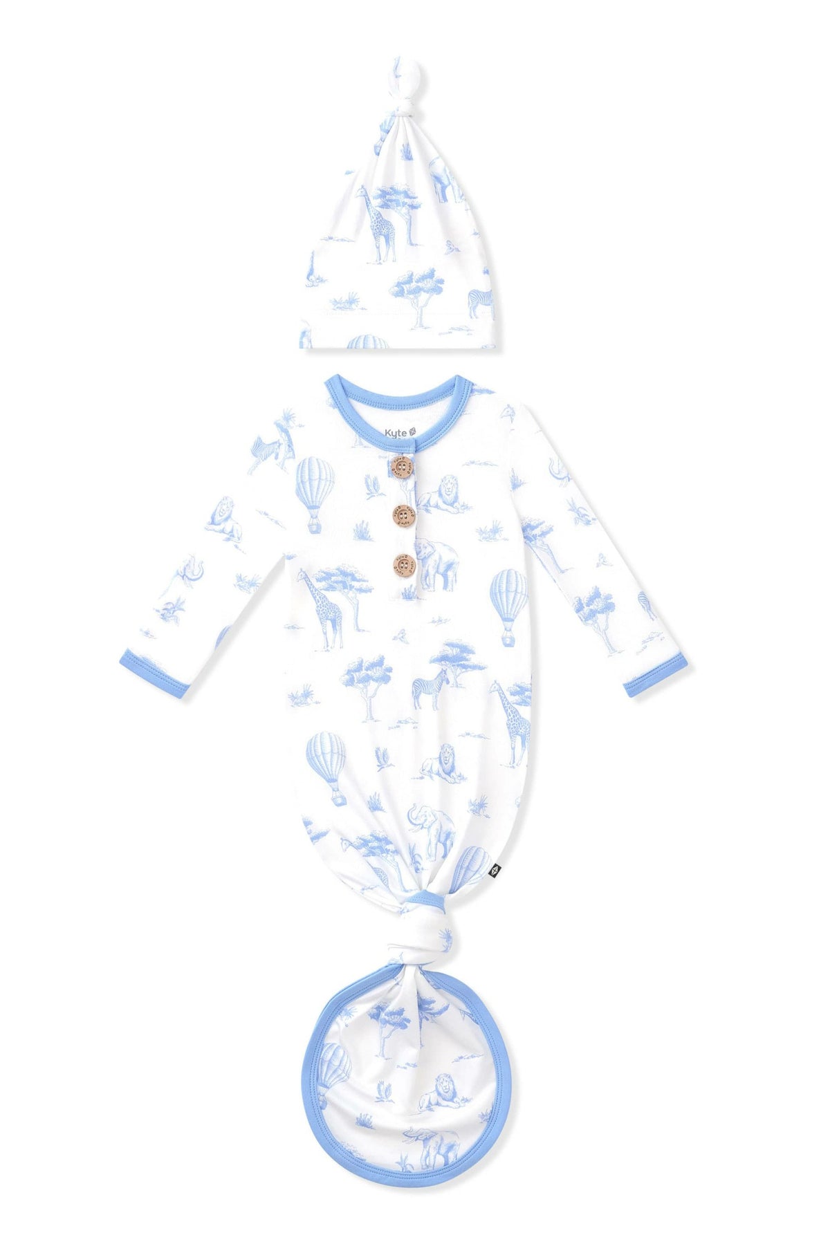 Knotted Day Gown with Hat Set in Toile Safari | Kyte Baby