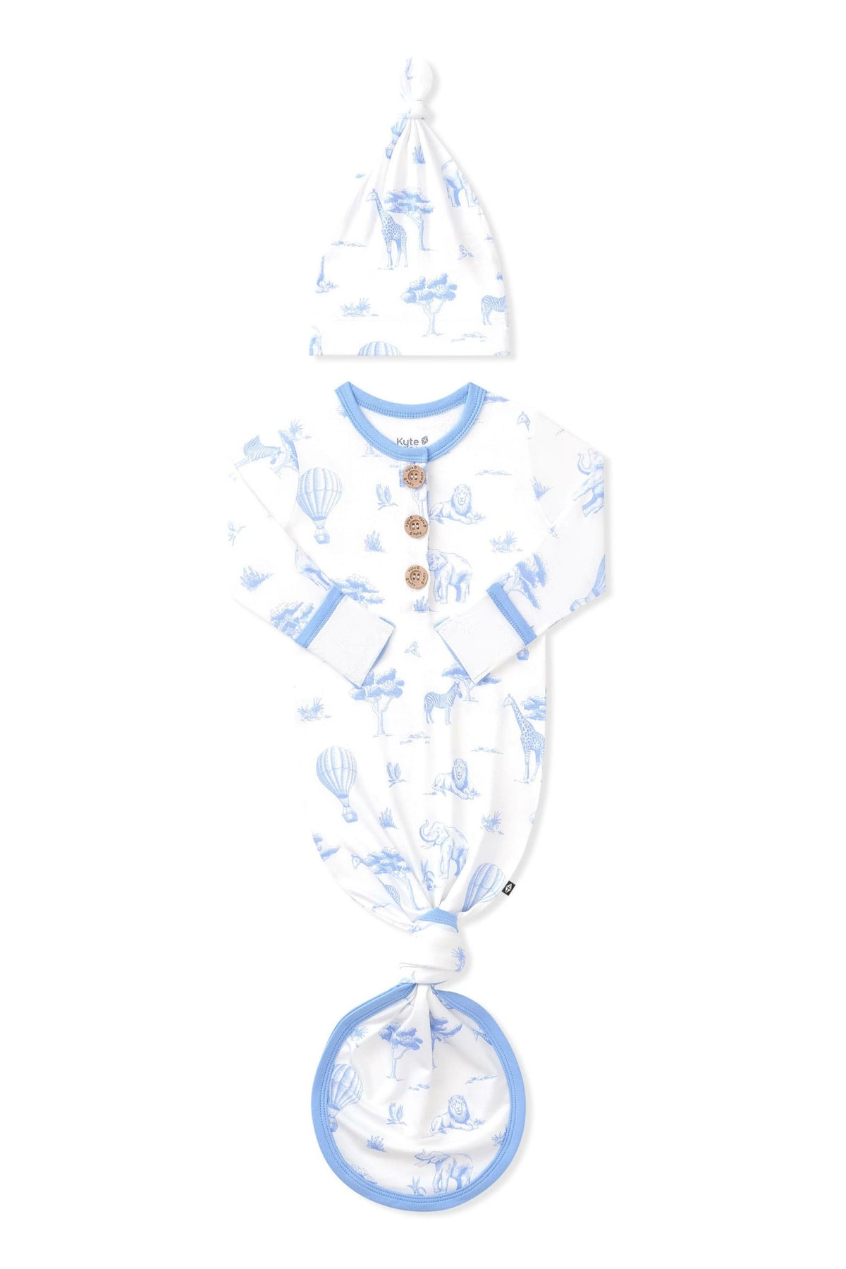 Knotted Day Gown with Hat Set in Toile Safari | Kyte Baby