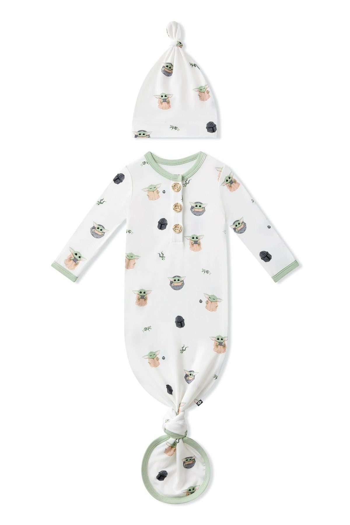 Knotted Day Gown with Hat Set in Grogu™ | Kyte Baby