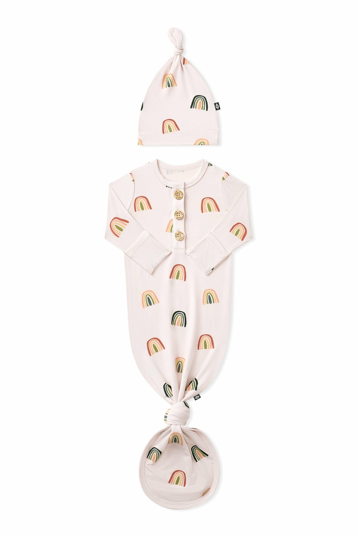 Knotted Day Gown with Hat Set in Retro Rainbow | Kyte Baby