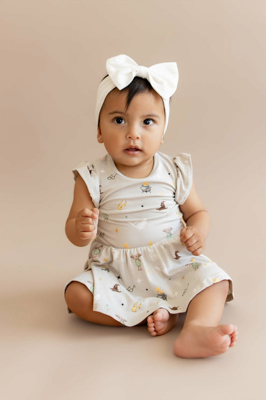 Twirl Bodysuit Dress in Starry Icon | Kyte Baby