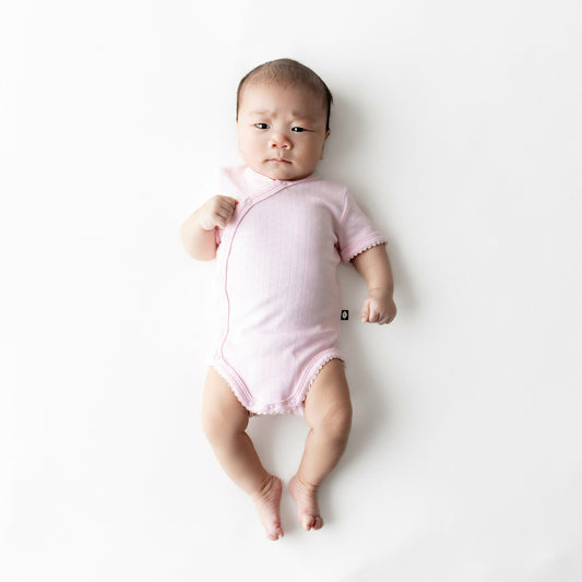 Pointelle Kimono Bodysuit in Sakura | Kyte Baby