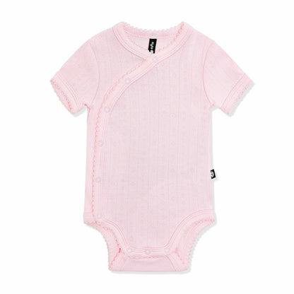 Pointelle Kimono Bodysuit in Sakura | Kyte Baby