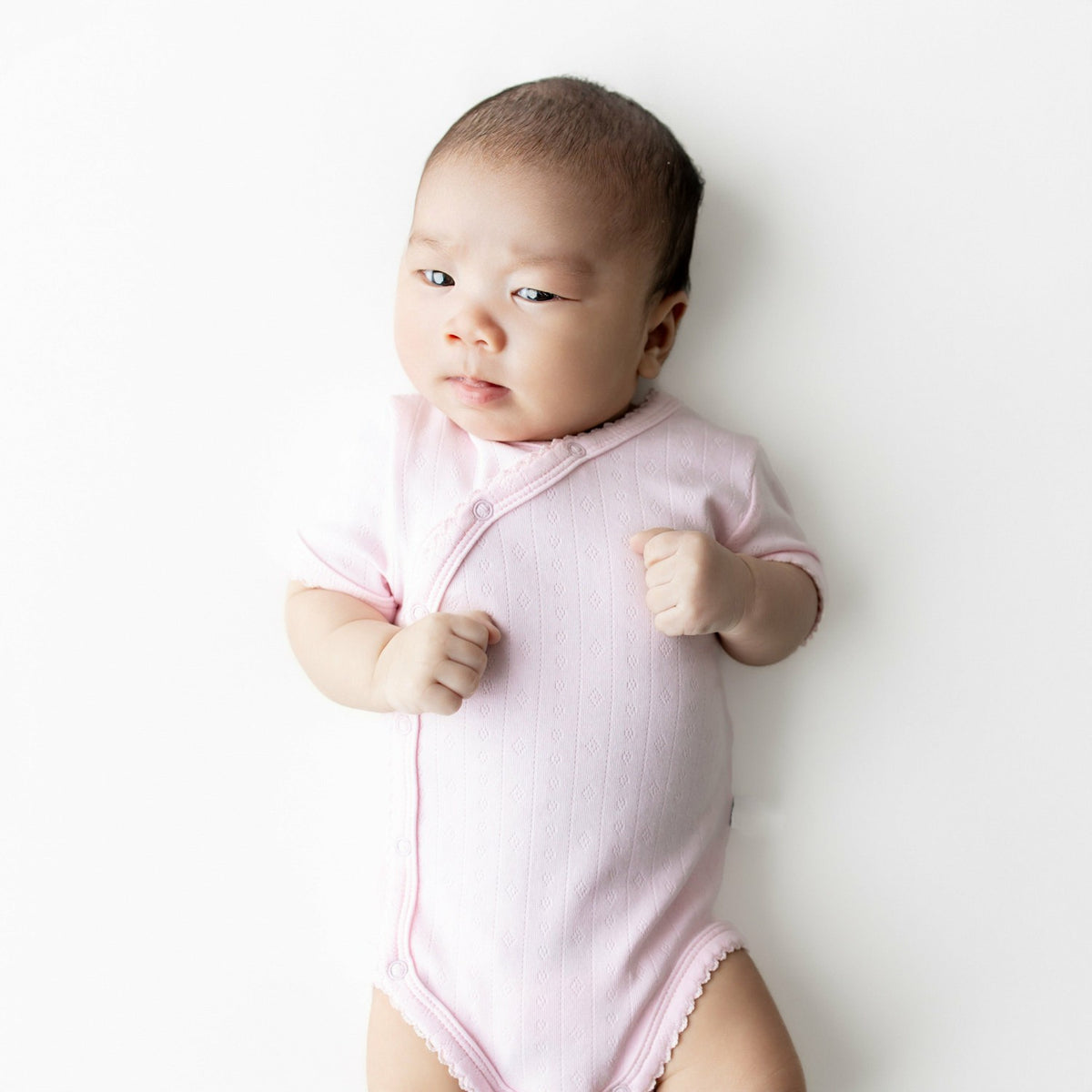 Pointelle Kimono Bodysuit in Sakura | Kyte Baby