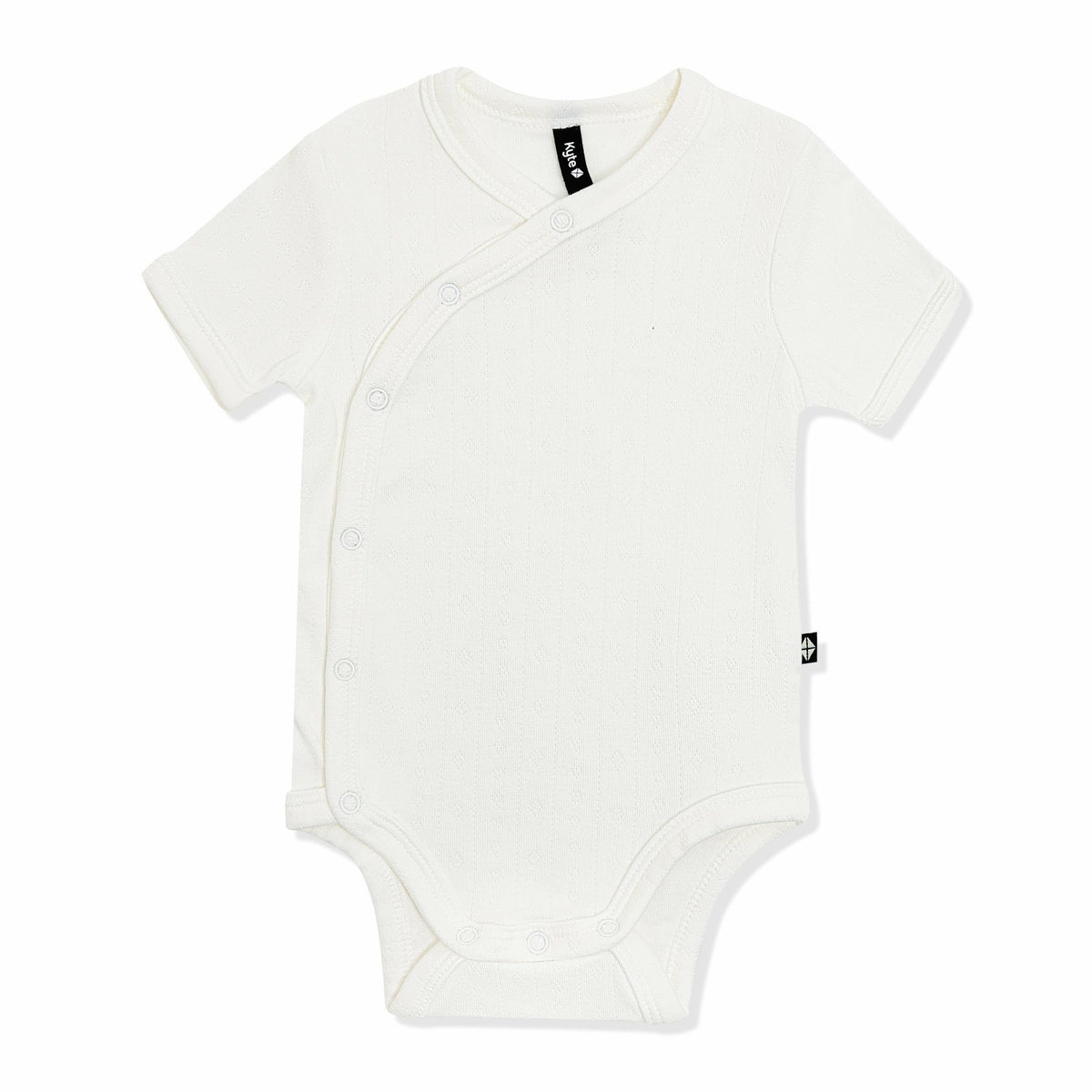 Pointelle Kimono Bodysuit in Cloud | Kyte Baby