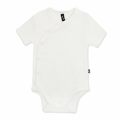 Pointelle Kimono Bodysuit in Cloud | Kyte Baby