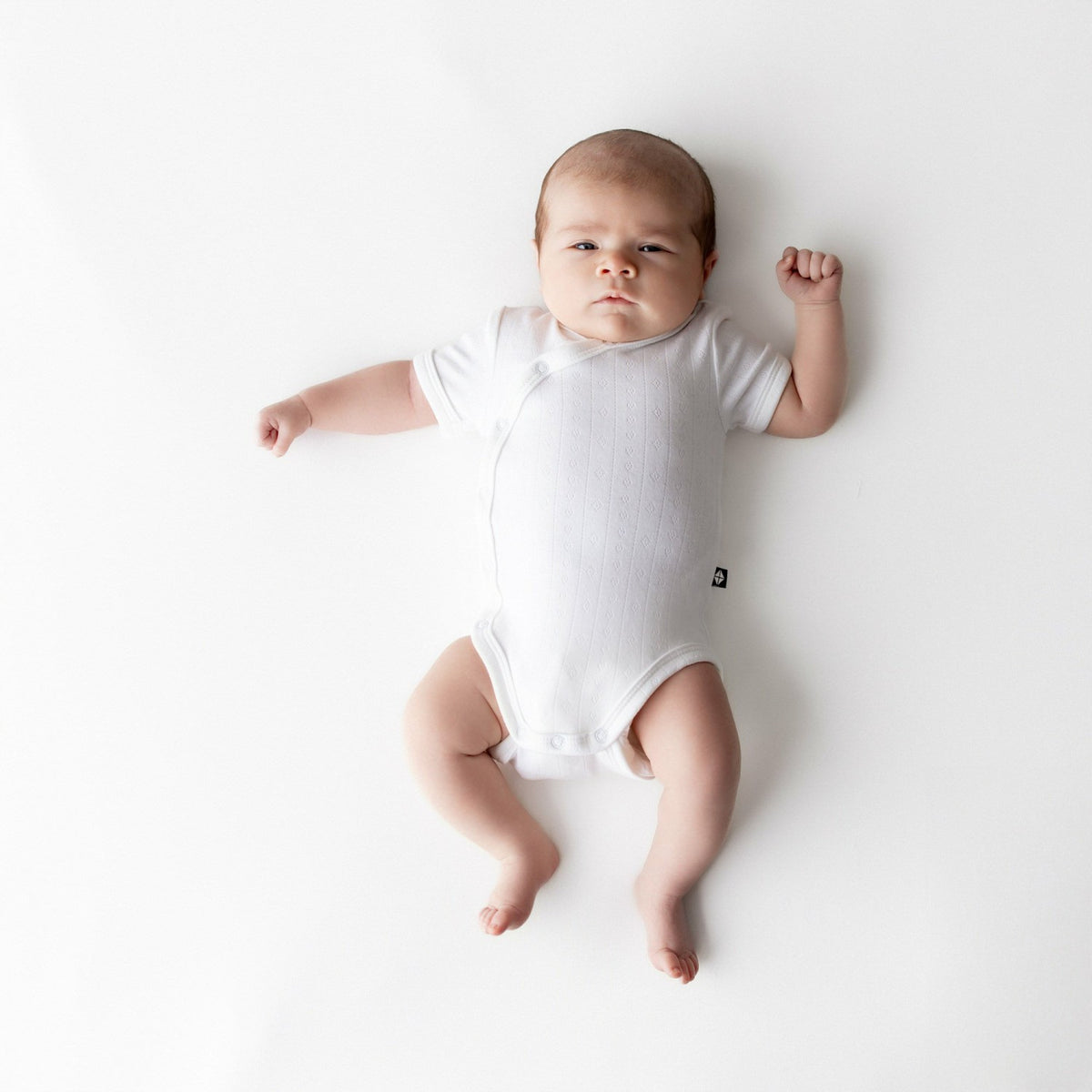 Pointelle Kimono Bodysuit in Cloud | Kyte Baby