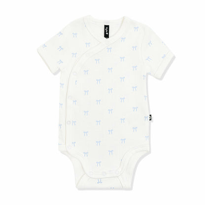 Pointelle Kimono Bodysuit in Sweet Blue Bow | Kyte Baby