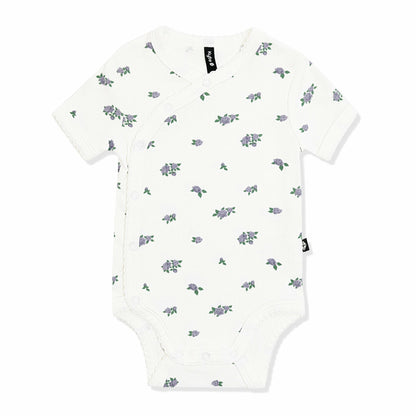 Pointelle Kimono Bodysuit in Spray Rose | Kyte Baby