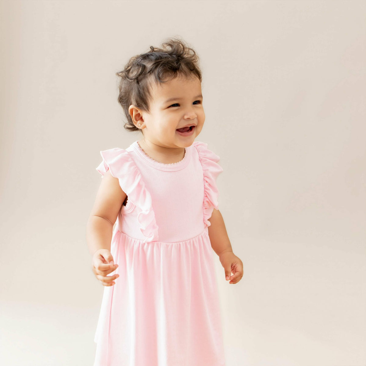 Pointelle Bodysuit Dress in Sakura | Kyte Baby