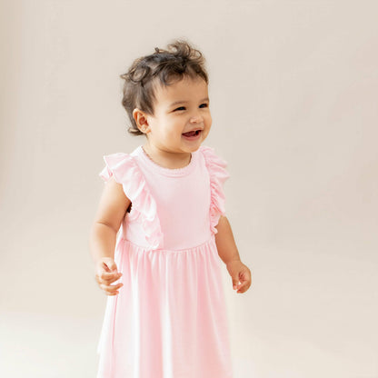 Pointelle Bodysuit Dress in Sakura | Kyte Baby