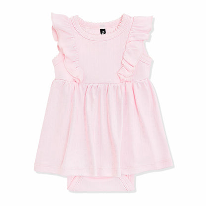 Pointelle Bodysuit Dress in Sakura | Kyte Baby