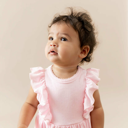 Pointelle Bodysuit Dress in Sakura | Kyte Baby