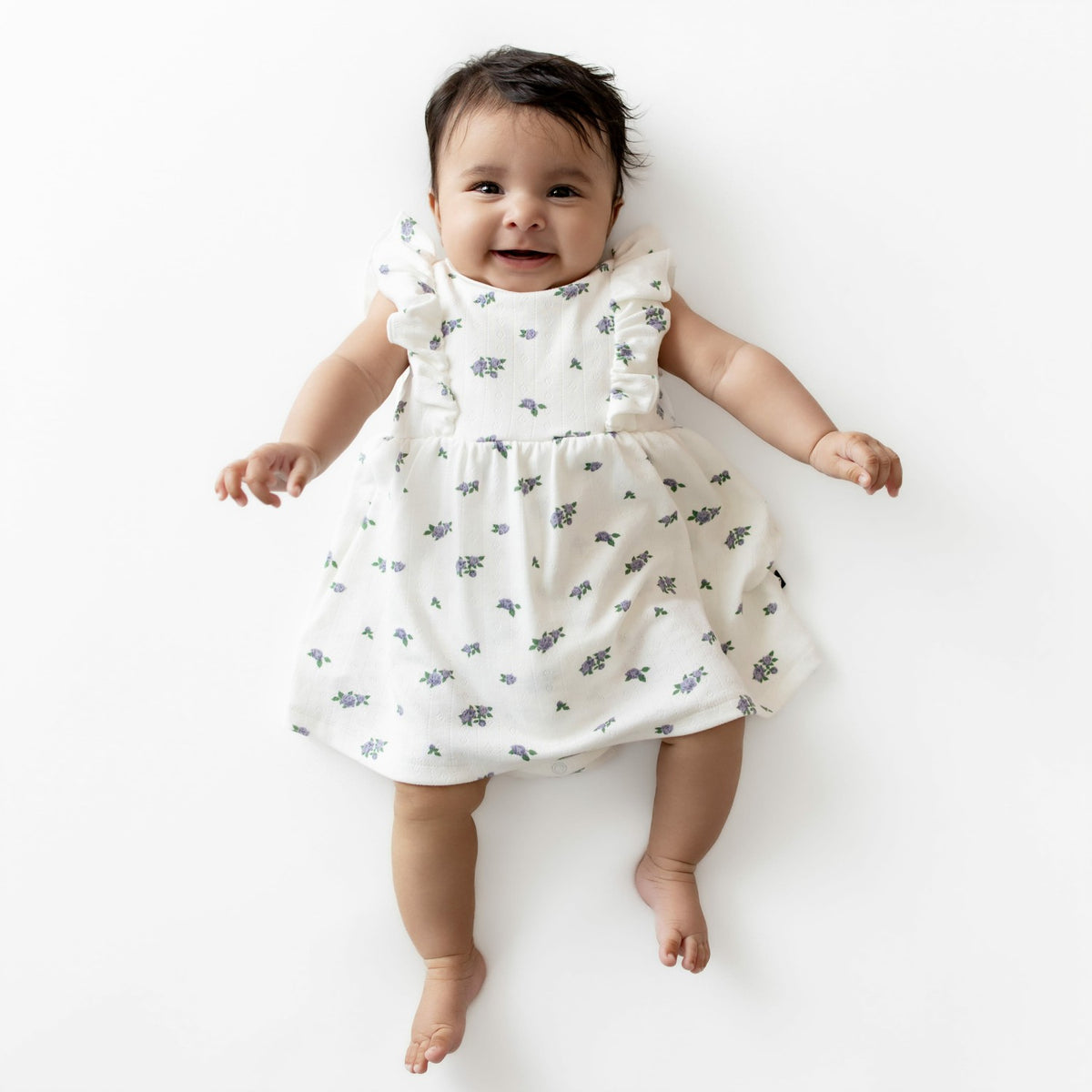 Pointelle Bodysuit Dress in Spray Rose | Kyte Baby