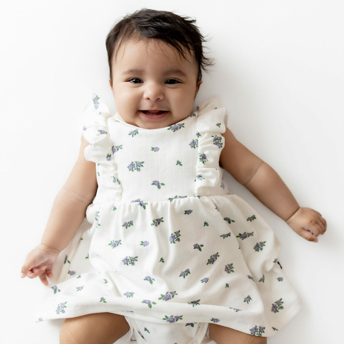 Pointelle Bodysuit Dress in Spray Rose | Kyte Baby