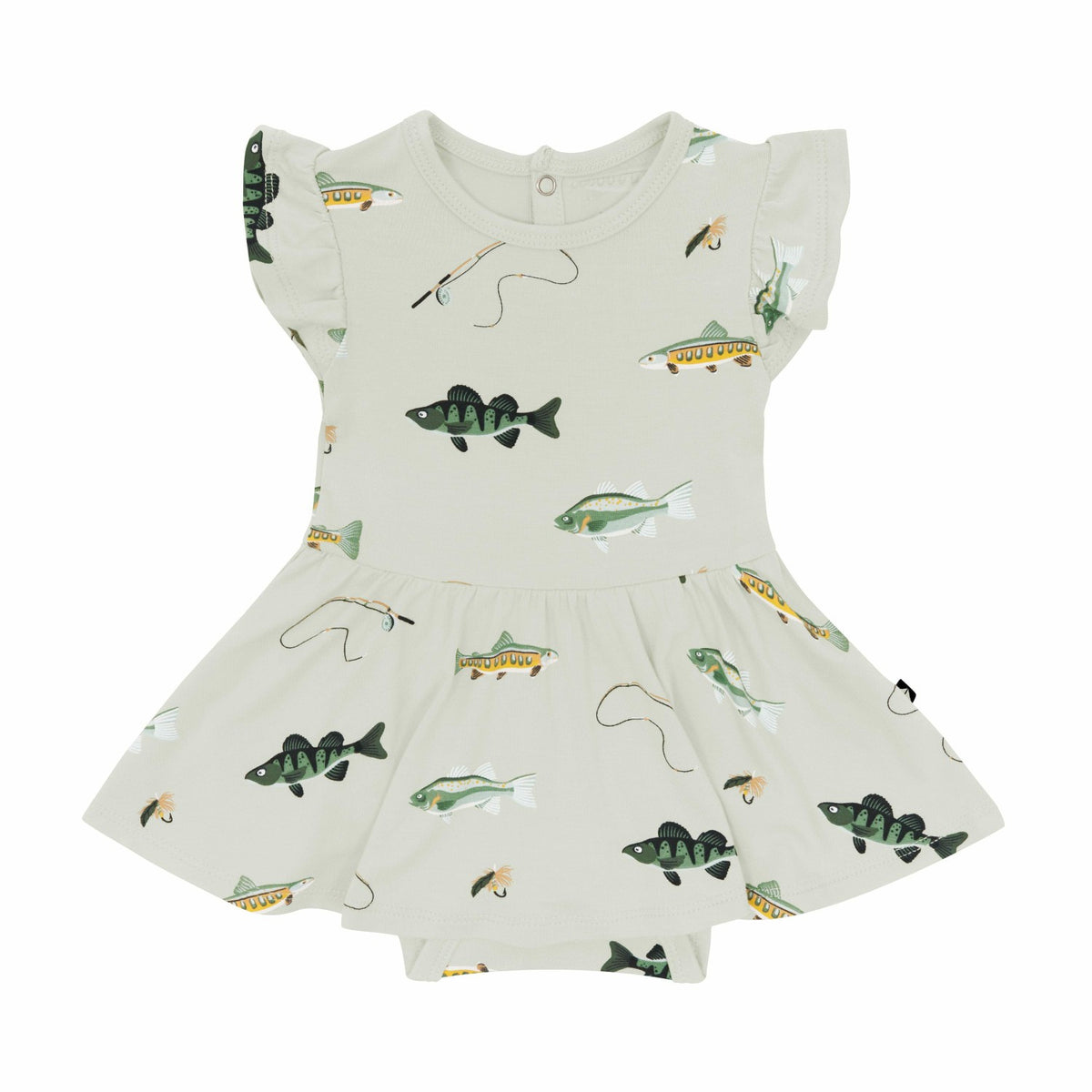 Twirl Bodysuit Dress in Fishing | Kyte Baby