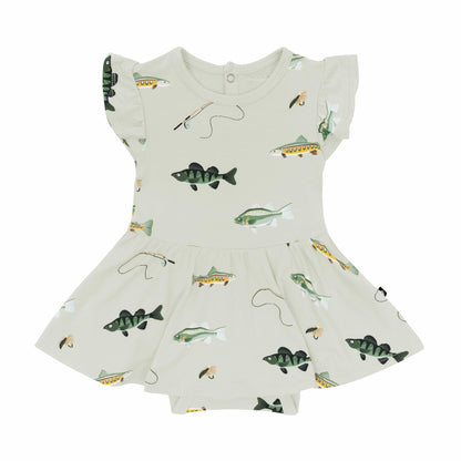 Twirl Bodysuit Dress in Fishing | Kyte Baby