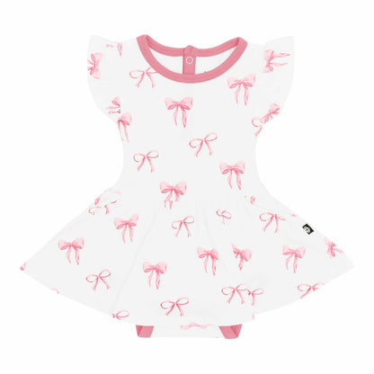 Twirl Bodysuit Dress in Bow | Kyte Baby