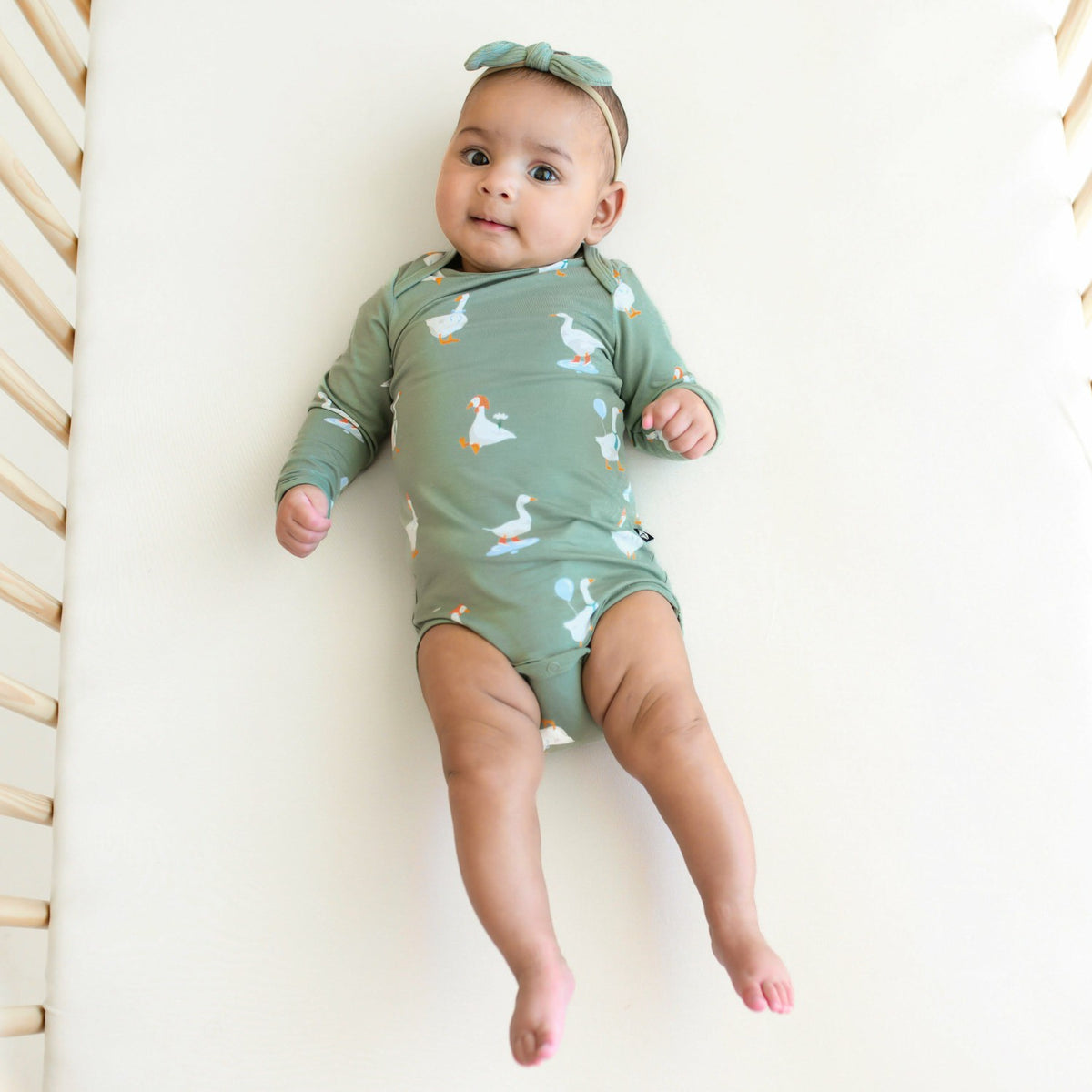 Long Sleeve Bodysuit in Silly Goose | Kyte Baby