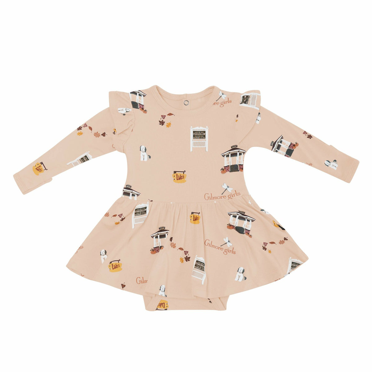 Long Sleeve Twirl Bodysuit Dress in Gilmore Girls | Kyte Baby