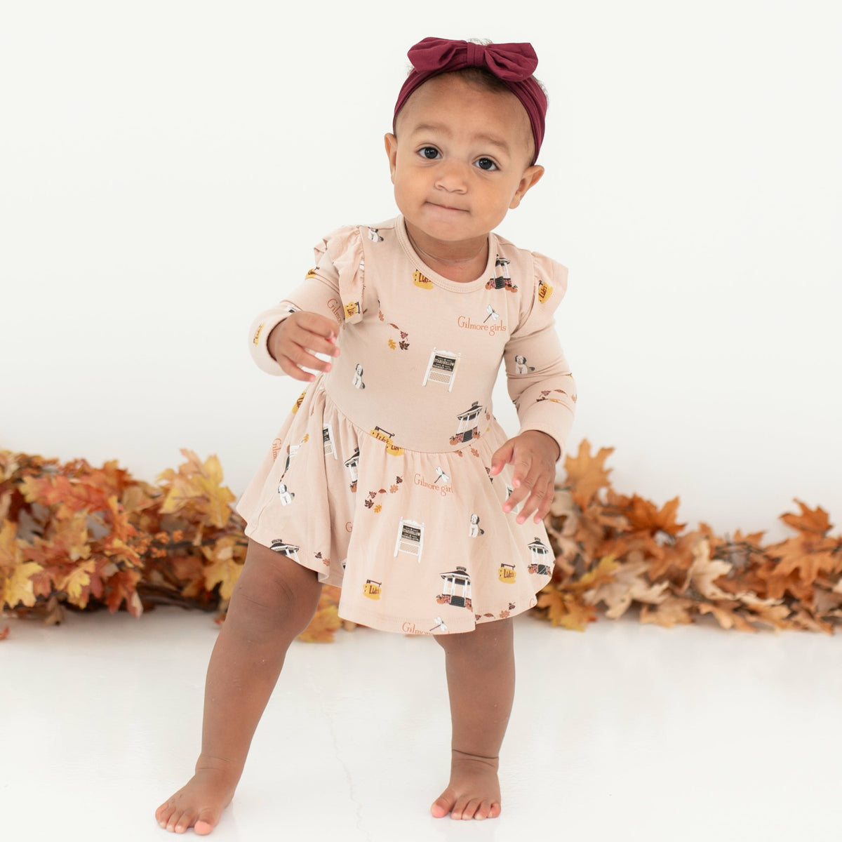 Long Sleeve Twirl Bodysuit Dress in Gilmore Girls | Kyte Baby