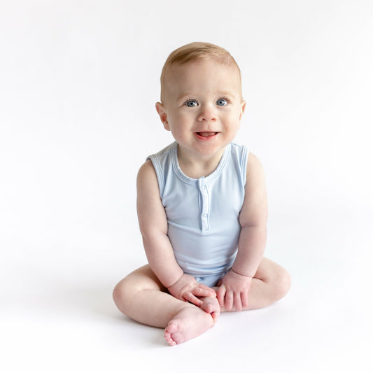 Sleeveless Bodysuit in Breeze | Kyte Baby