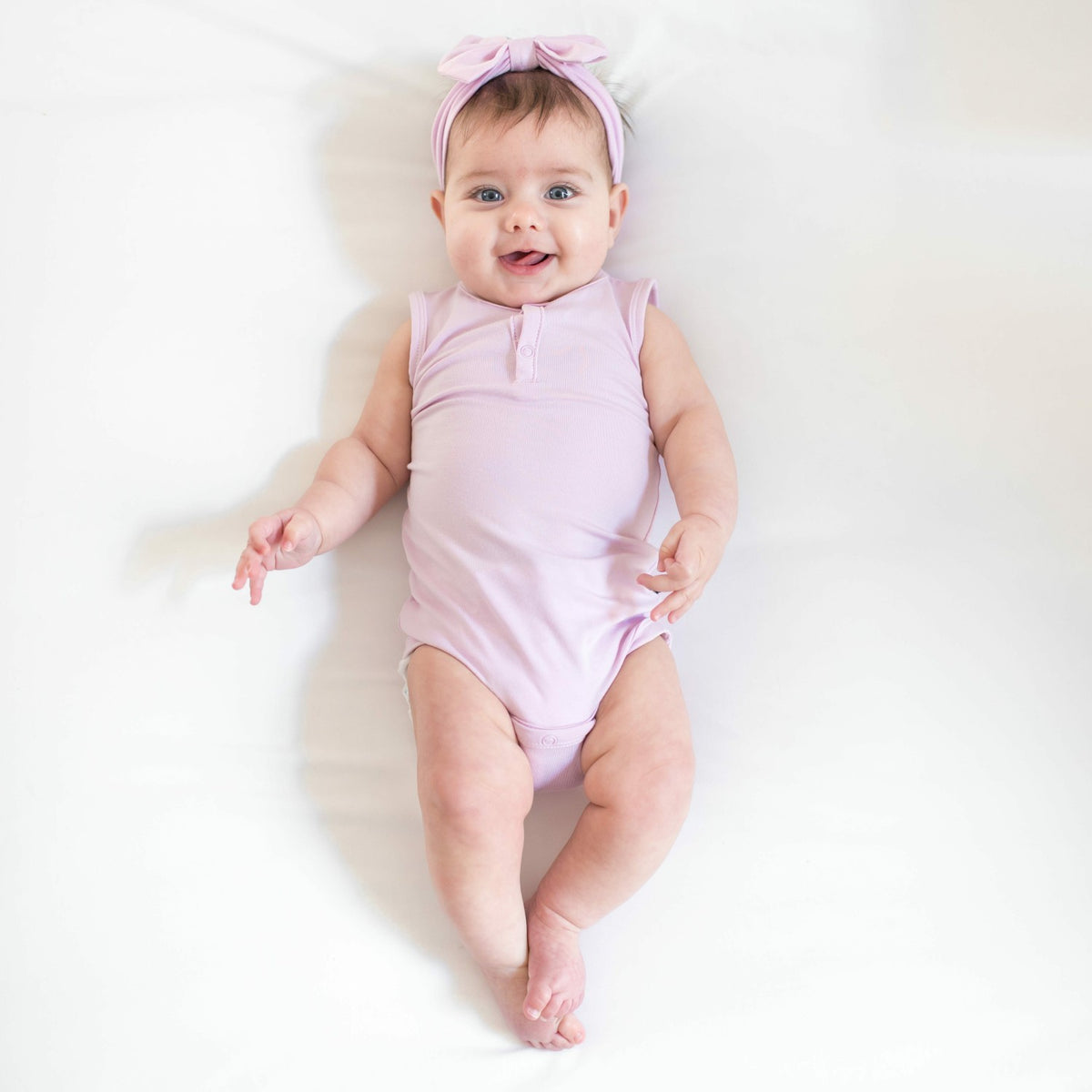 Sleeveless Bodysuit in Thistle | Kyte Baby