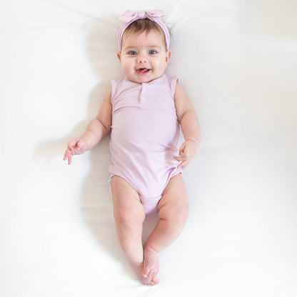 Sleeveless Bodysuit in Thistle | Kyte Baby