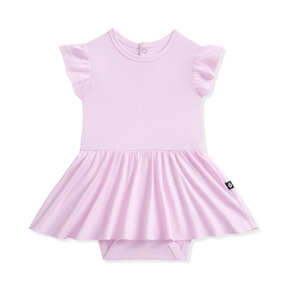 Twirl Bodysuit Dress in Thistle | Kyte Baby