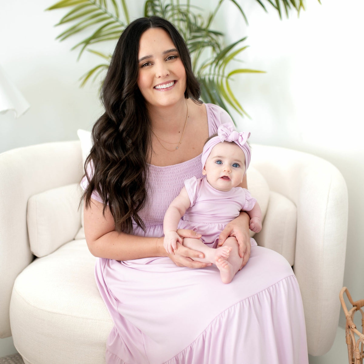 Twirl Bodysuit Dress in Thistle | Kyte Baby