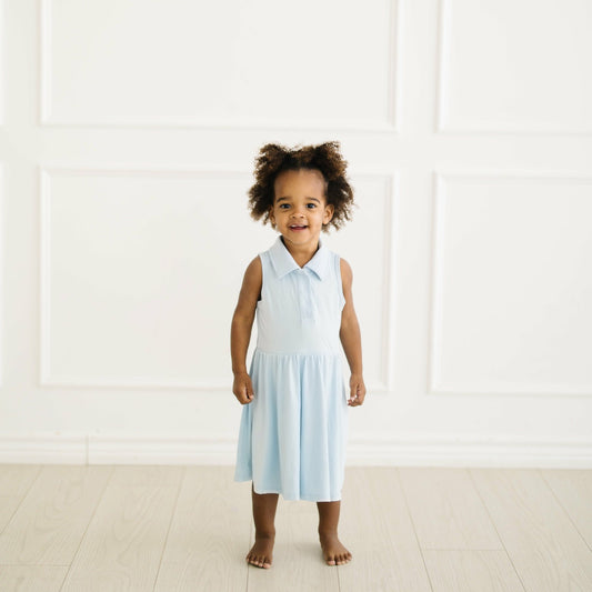 Polo Bodysuit Dress in Breeze | Kyte Baby