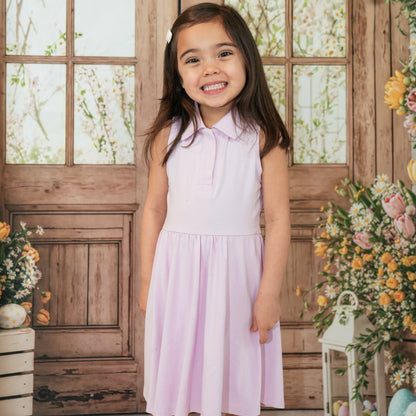 Polo Bodysuit Dress in Thistle | Kyte Baby