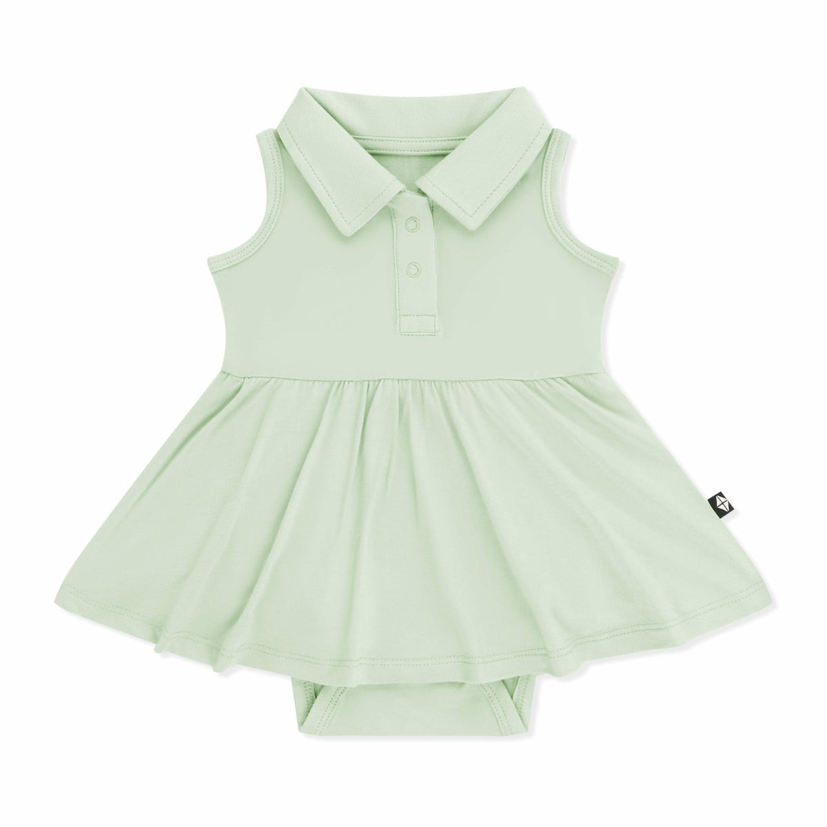 Polo Bodysuit Dress in Basil | Kyte Baby