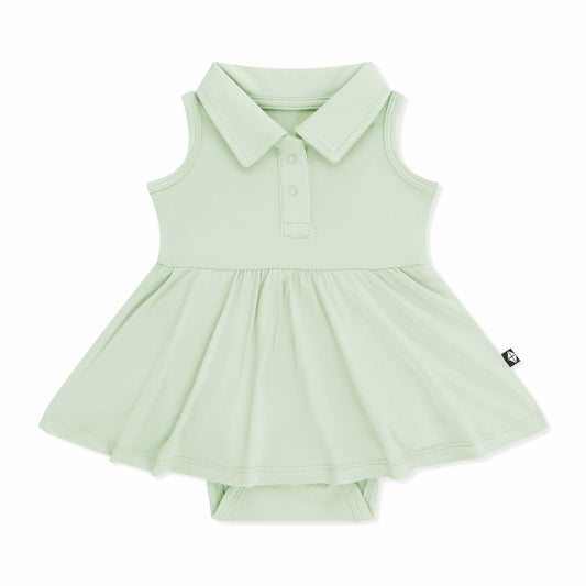 Polo Bodysuit Dress in Basil | Kyte Baby