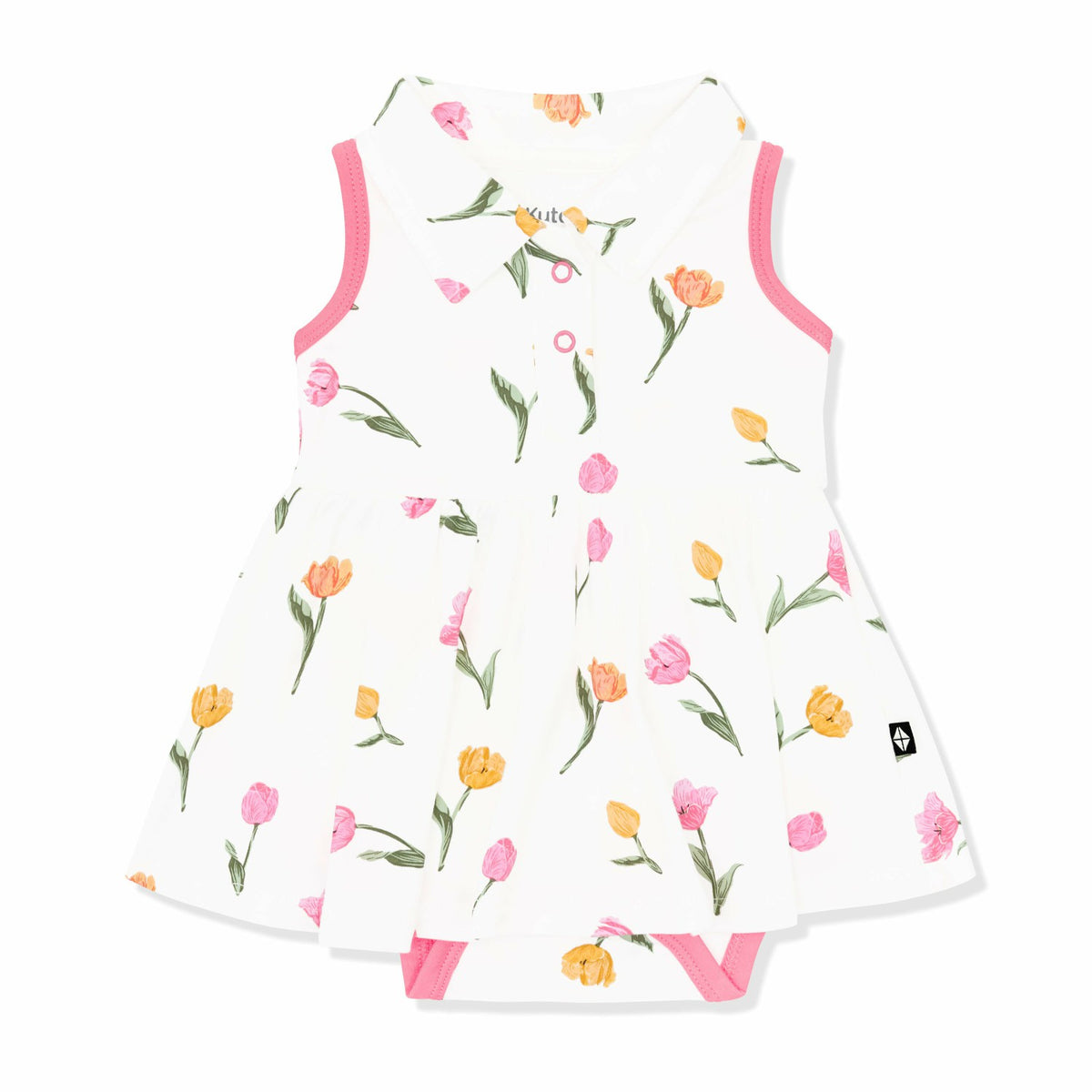 Polo Bodysuit Dress in Tulip | Kyte Baby