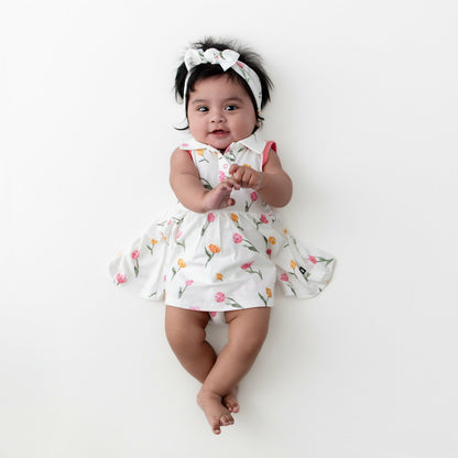 Polo Bodysuit Dress in Tulip | Kyte Baby