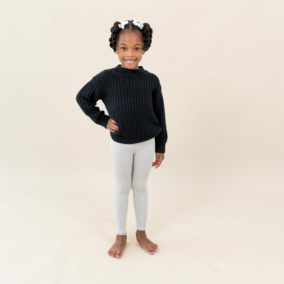 Ribbed Leggings in Oat | Kyte Baby