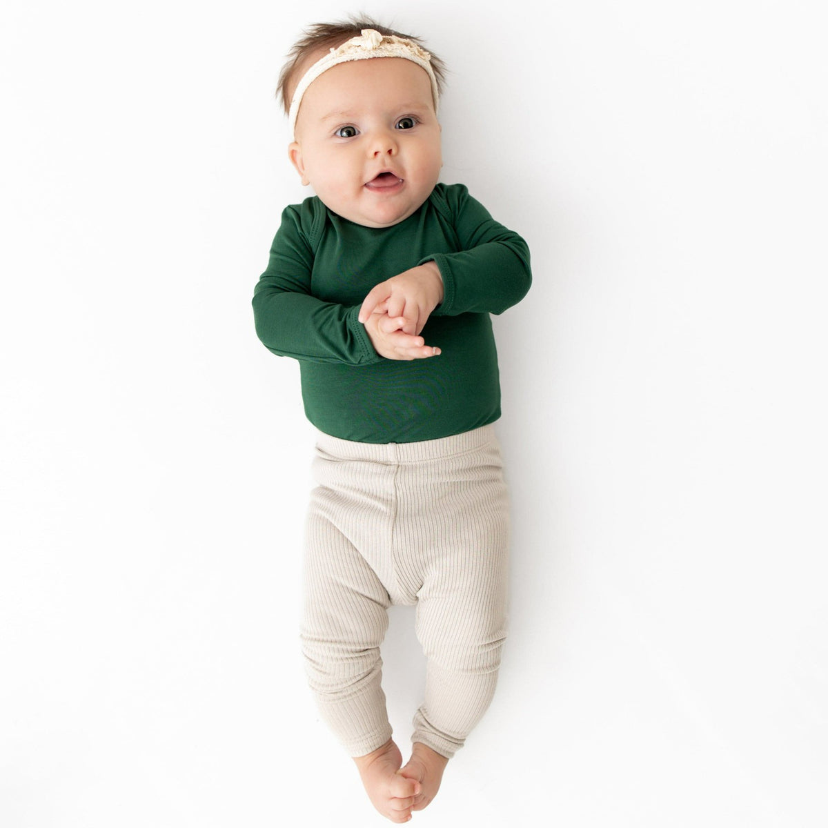 Ribbed Leggings in Oat | Kyte Baby