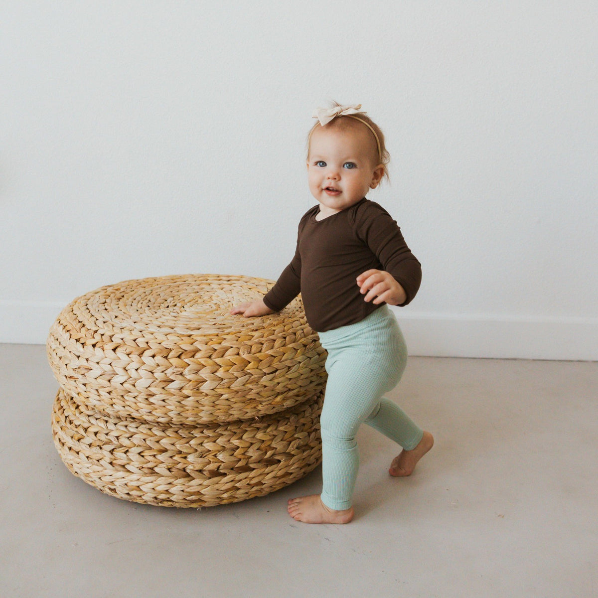 Ribbed Leggings in Sage | Kyte Baby