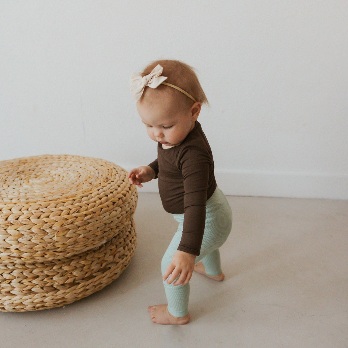 Ribbed Leggings in Sage | Kyte Baby