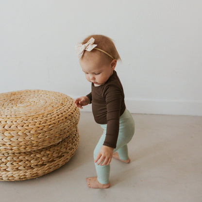 Ribbed Leggings in Sage | Kyte Baby