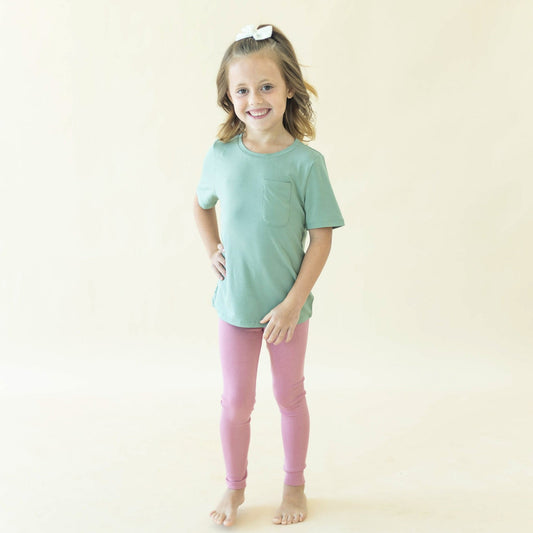Ribbed Leggings in Apple Blossom | Kyte Baby