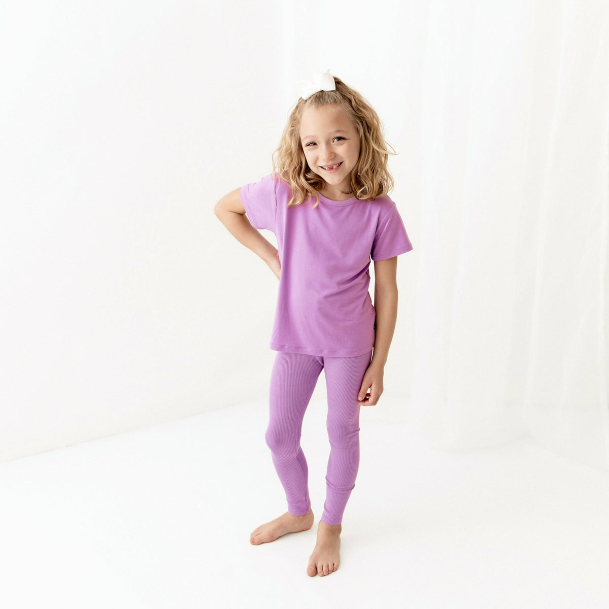 Ribbed Leggings in Poi | Kyte Baby