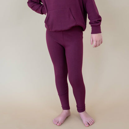 Ribbed Leggings in Burgundy | Kyte Baby