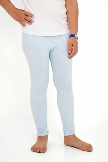 Ribbed Leggings in Breeze | Kyte Baby