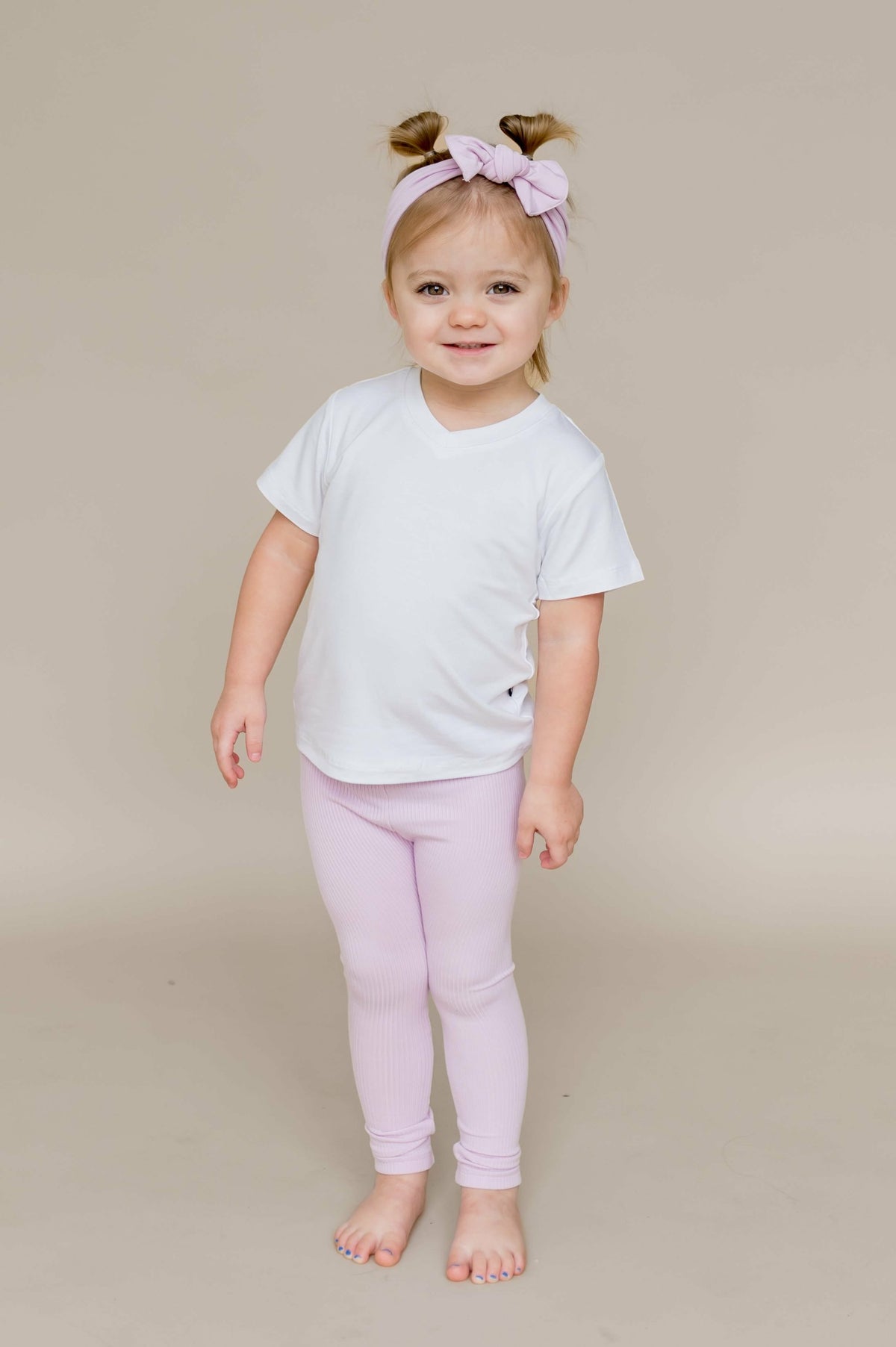 Ribbed Leggings in Thistle | Kyte Baby
