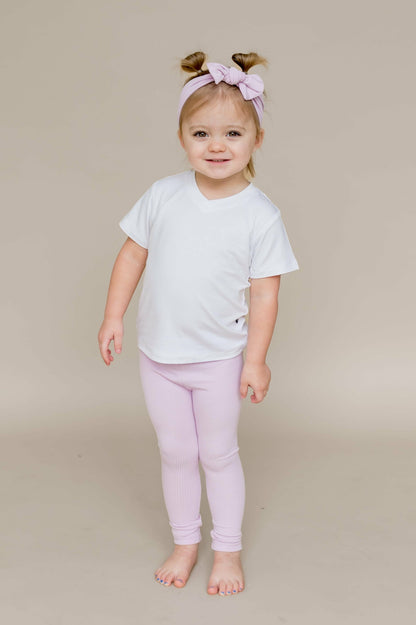 Ribbed Leggings in Thistle | Kyte Baby