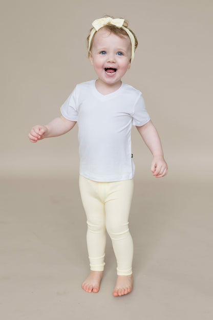 Ribbed Leggings in Chamomile | Kyte Baby