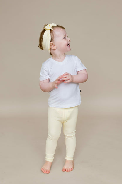 Ribbed Leggings in Chamomile | Kyte Baby