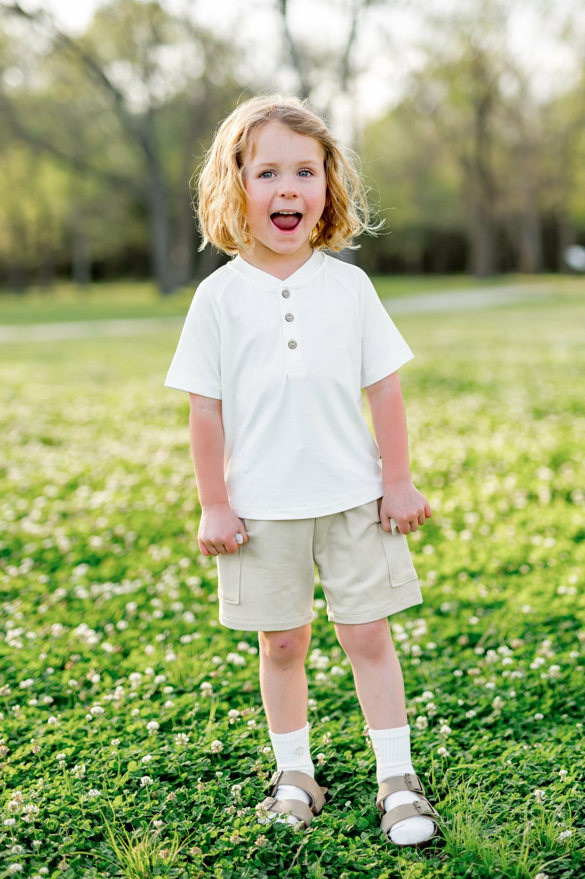Cargo Short in Oat | Kyte Baby